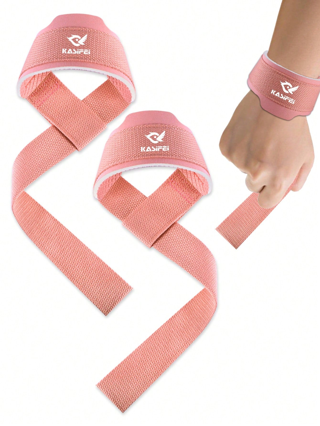 kasifei 1pair Pink Elastic Resistance Bands - Pull Up Assist Bands For Women Powerlifting,Strength Training,Crossfit And Yoga