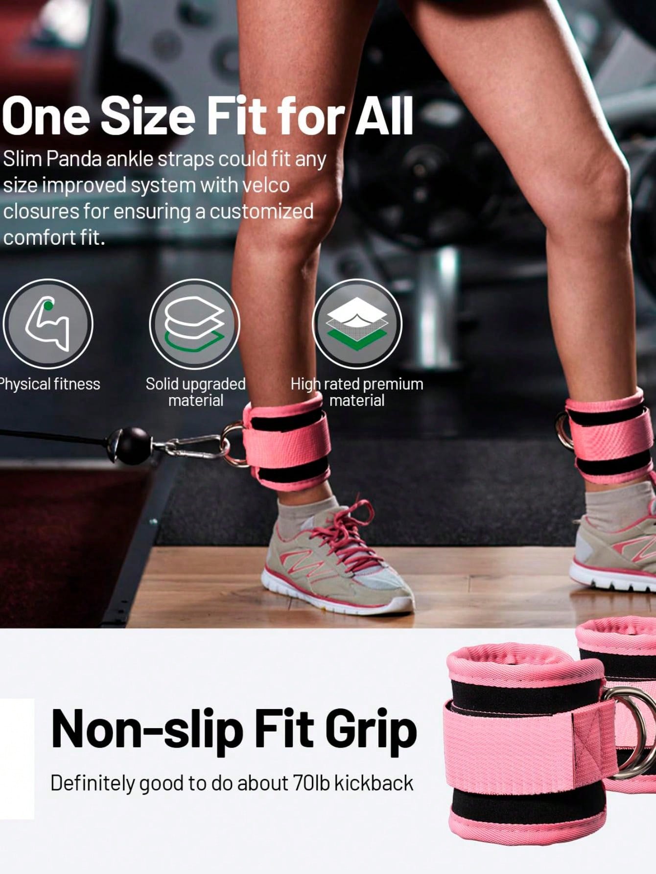 1 PC Pink Ankle Strap For Cable Machines And Resistance Bands For Women And Men Adjustable Leg Straps With Neoprene Padding  Work Out Cuff Attachment Booty Workouts Kickbacks Leg Extensions Hip Abductors Ankle Cable Straps