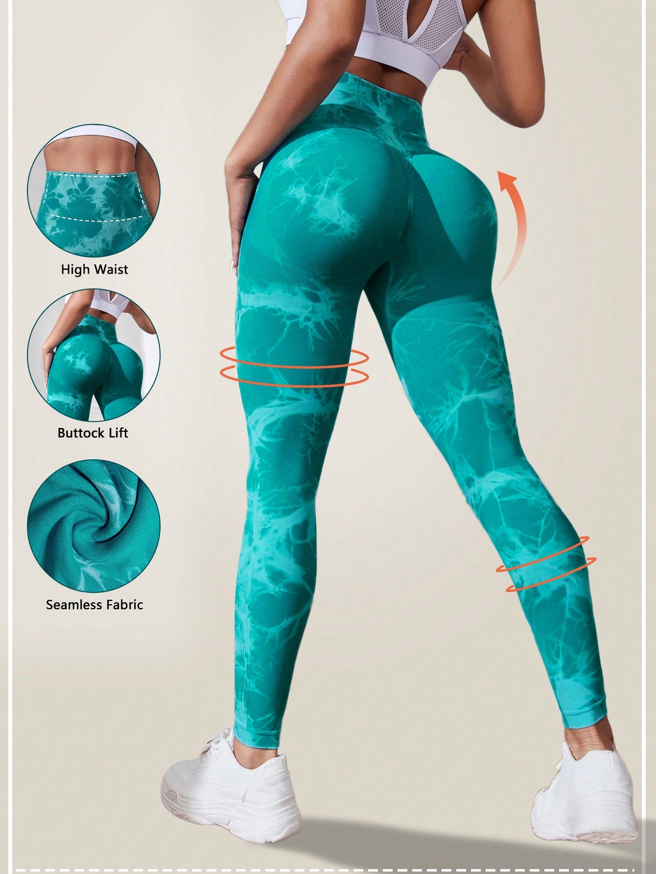 Vibrant Tie-Dye Seamless Sports Leggings for Women - Perfect for Active Lifestyle