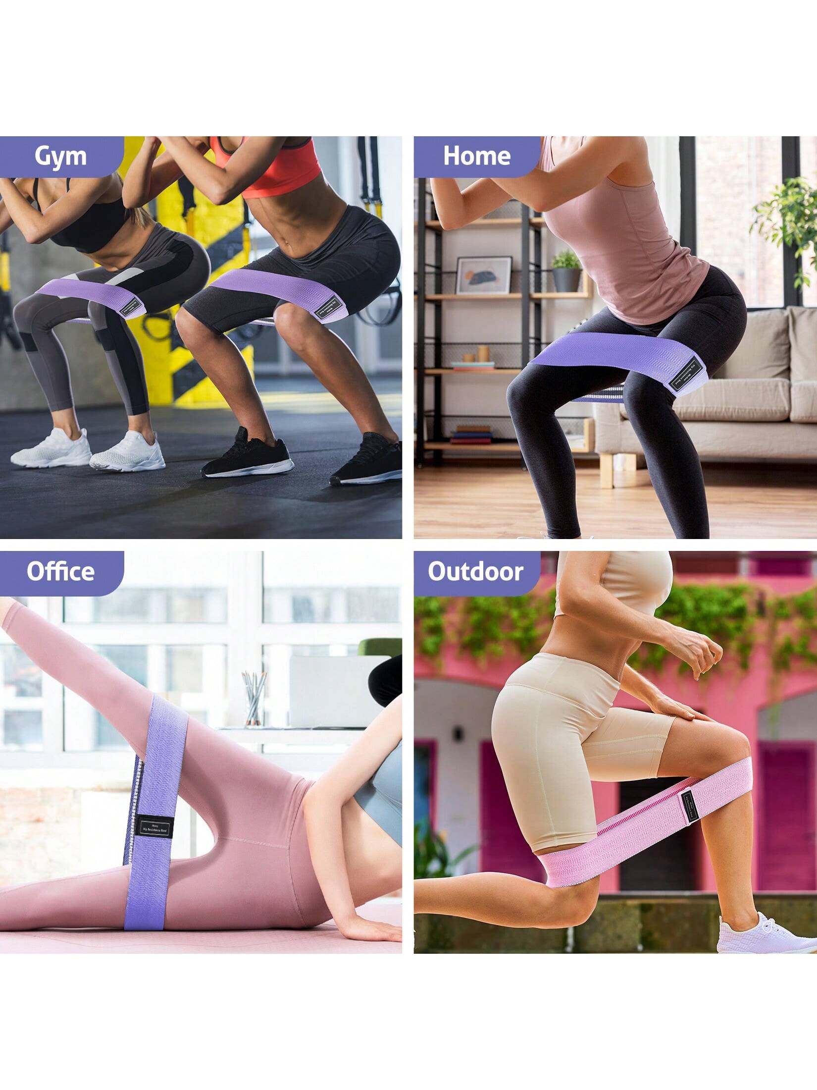 Resistance Bands, Exercise Workout Bands For Women And Men, Stretch Bands For Booty Legs, Pilates Flexbands