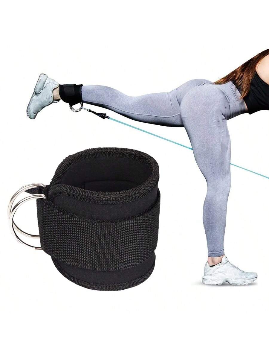 Ankle Straps For Kickbacks Men Women 1pc Balck Adjustable Comfort Gym Ankle Straps With Double D-Ring For Glute Workouts Leg Extensions Lower Body Exercises