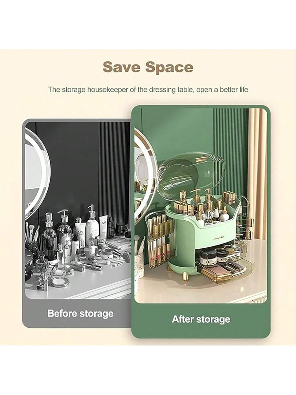 Luxury Large Capacity Makeup Storage Box – Stylish Organizer for Cosmetics, Skincare & Jewelry