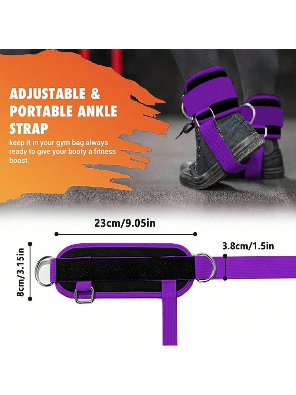 Ankle Strap For Cable Machine Women And Men, Adjustable Gym Cable Ankle Straps For Kickbacks, Glute Workouts, Leg Extensions, Curls, Booty Hip Abductors, Ankle Cuff For Cable Machine Accessories(1pack)