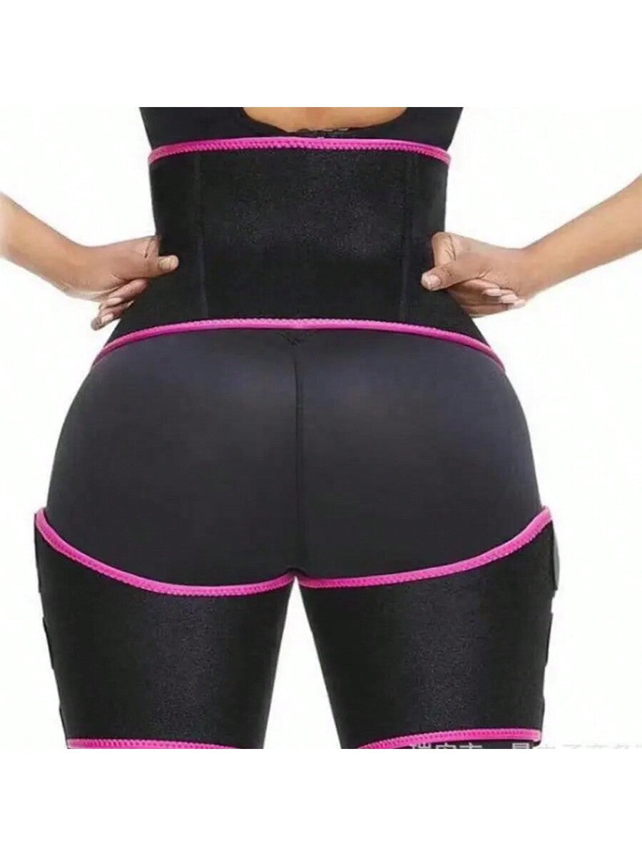 3-In-1 Women's Waist Trainer, Butt And Thigh Trimmer Shapewear For Fat Burning, Body Shaping And Slimming. Sweat Enhancing, Breathable Fabric. Sauna Top, Daily Activewear, Gym Workout! Pink, Black, Yellow [Note: Please Order Your Suitable Size]