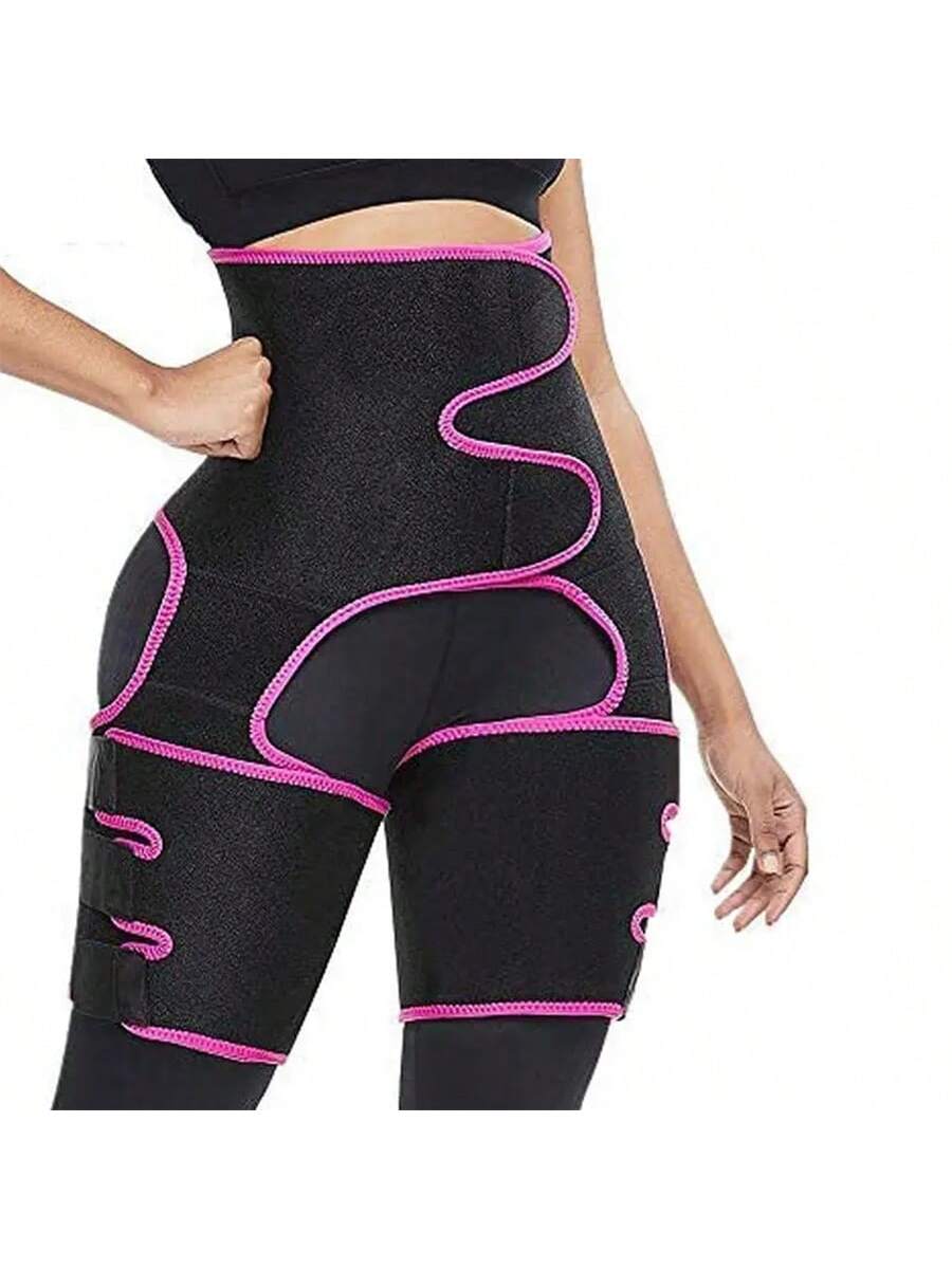 3-In-1 Women's Waist Trainer, Butt And Thigh Trimmer Shapewear For Fat Burning, Body Shaping And Slimming. Sweat Enhancing, Breathable Fabric. Sauna Top, Daily Activewear, Gym Workout! Pink, Black, Yellow [Note: Please Order Your Suitable Size]