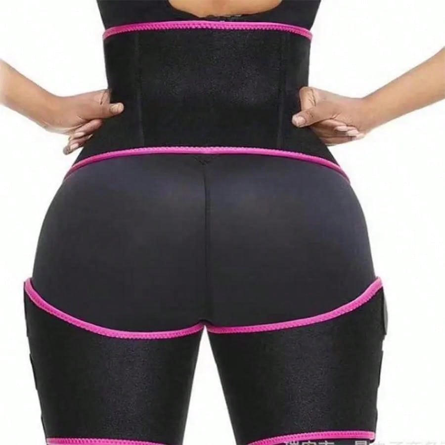 3-In-1 Women's Waist Trainer, Butt And Thigh Trimmer Shapewear For Fat Burning, Body Shaping And Slimming. Sweat Enhancing, Breathable Fabric. Sauna Top, Daily Activewear, Gym Workout! Pink, Black, Yellow [Note: Please Order Your Suitable Size]