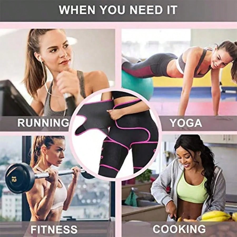 3-In-1 Women's Waist Trainer, Butt And Thigh Trimmer Shapewear For Fat Burning, Body Shaping And Slimming. Sweat Enhancing, Breathable Fabric. Sauna Top, Daily Activewear, Gym Workout! Pink, Black, Yellow [Note: Please Order Your Suitable Size]