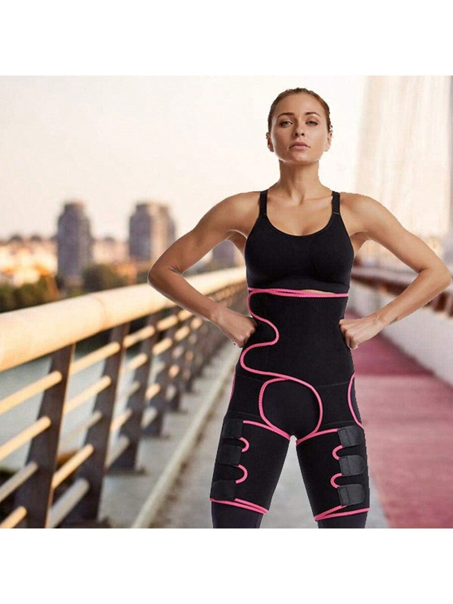 3-In-1 Women's Waist Trainer, Butt And Thigh Trimmer Shapewear For Fat Burning, Body Shaping And Slimming. Sweat Enhancing, Breathable Fabric. Sauna Top, Daily Activewear, Gym Workout! Pink, Black, Yellow [Note: Please Order Your Suitable Size]