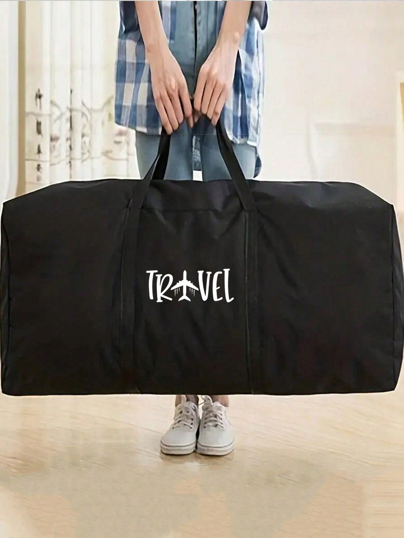 Versatile Large Capacity Letter Pattern Duffel Bag – Lightweight Multifunctional Travel Companion