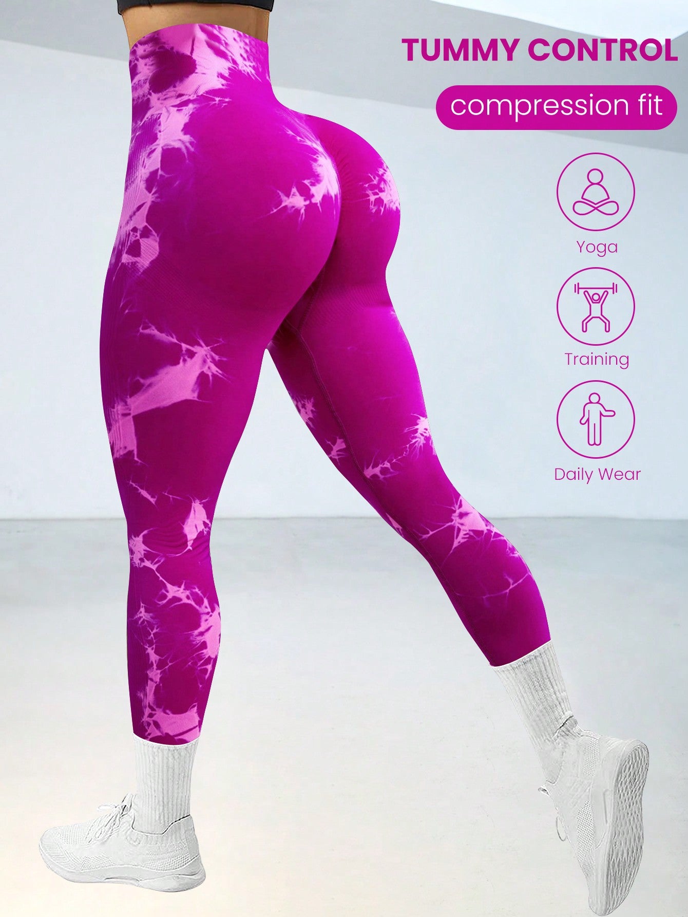 Vibrant Tie-Dye Seamless Sports Leggings for Women - Perfect for Active Lifestyle