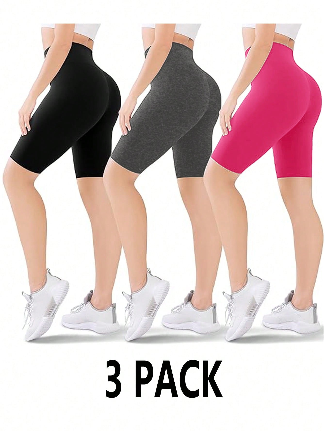 SHEIN SXY 3 Packs Women's Leggings, Comfortable And Smooth For Yoga, Fitness And Cycling, And Everyday Wear