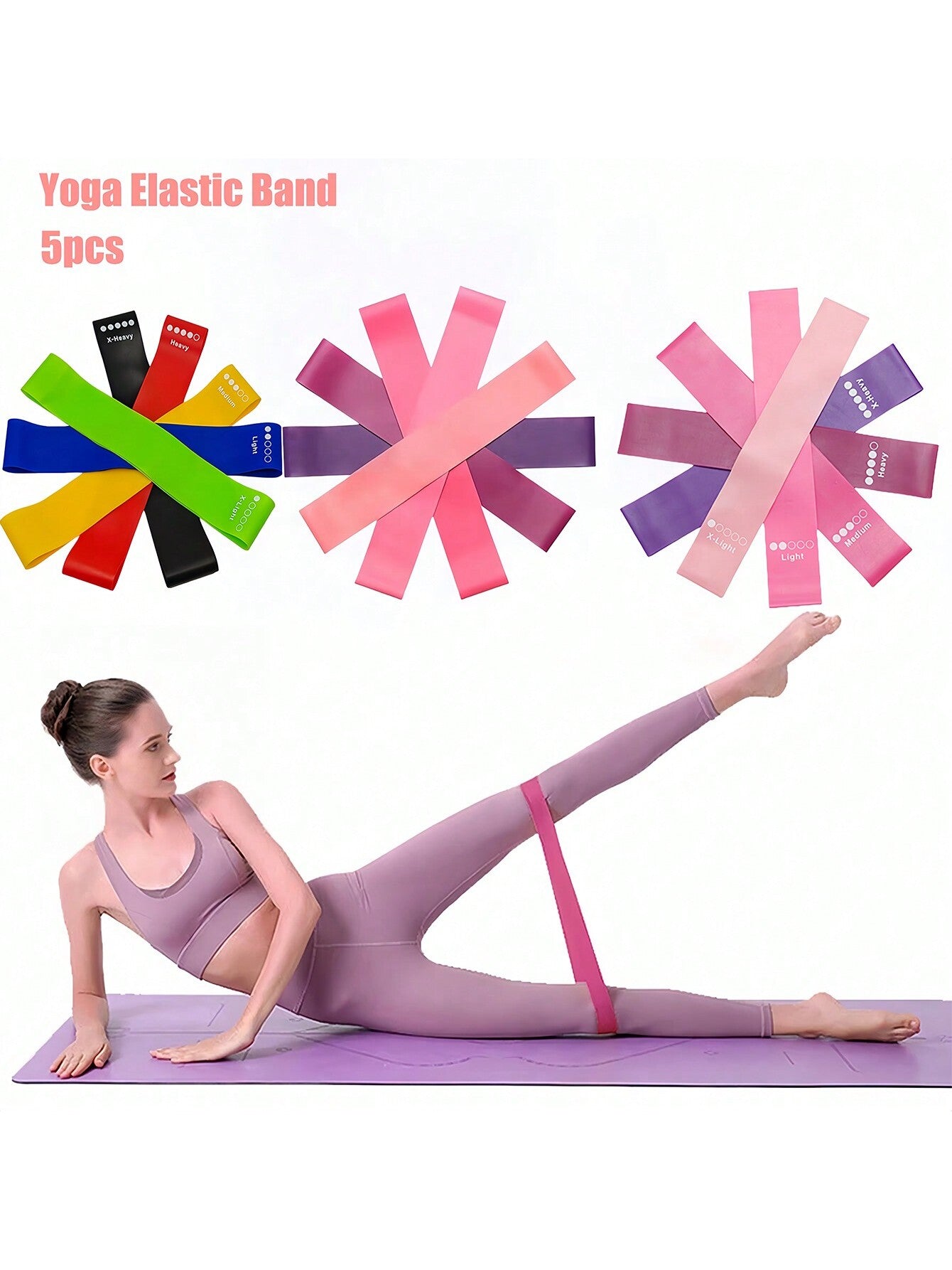 5pcs/Set Resistance Loop Bands, Suitable For Women Fitness Home Gym, Mini Workout Bands For Legs And Butt Yoga Strength Training, Yoga Stretch Band, Resistance Bands