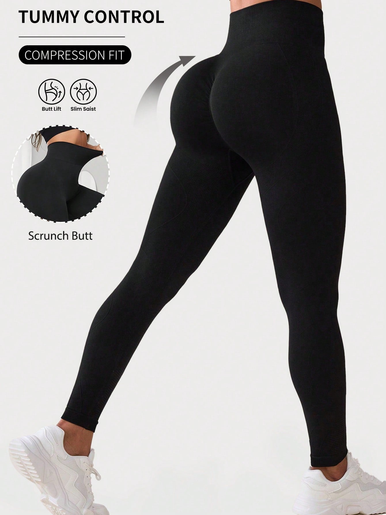 Powerista Solid Tummy Control Sports Leggings for Ultimate Comfort and Performance