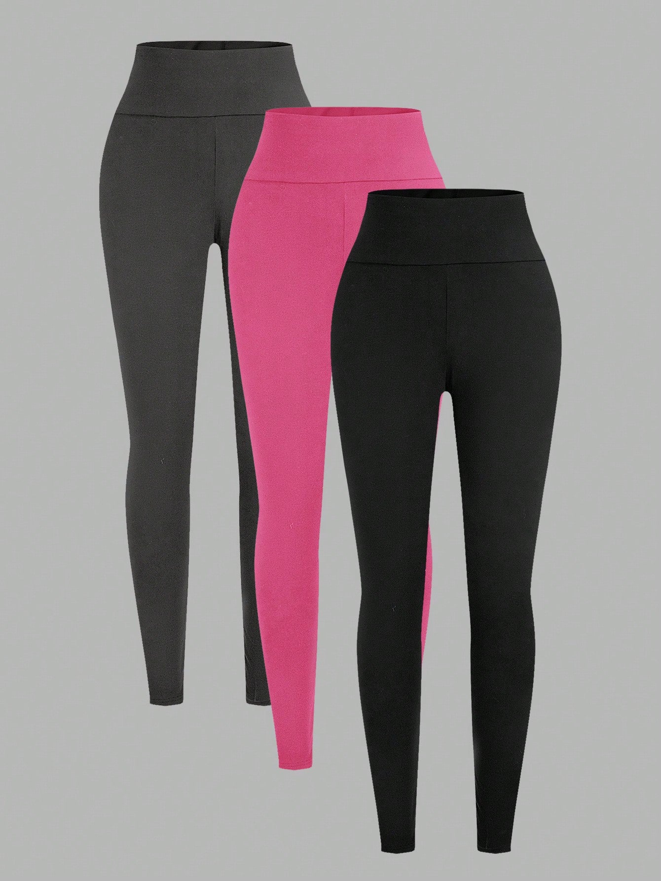 SHEIN SXY 3 Packs Women's Leggings, Comfortable And Smooth For Yoga, Fitness And Cycling, And Everyday Wear