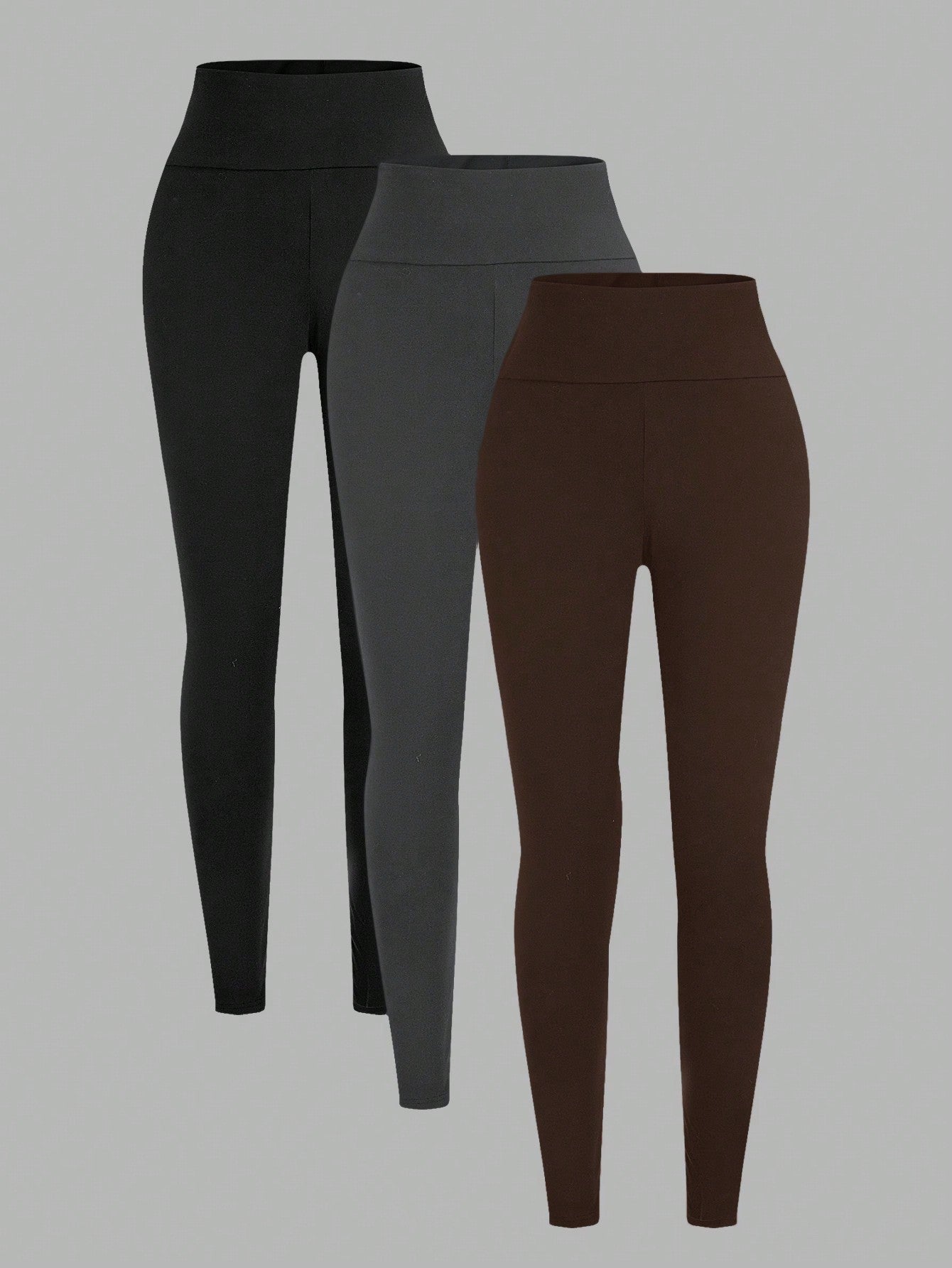 SHEIN SXY 3 Packs Women's Leggings, Comfortable And Smooth For Yoga, Fitness And Cycling, And Everyday Wear