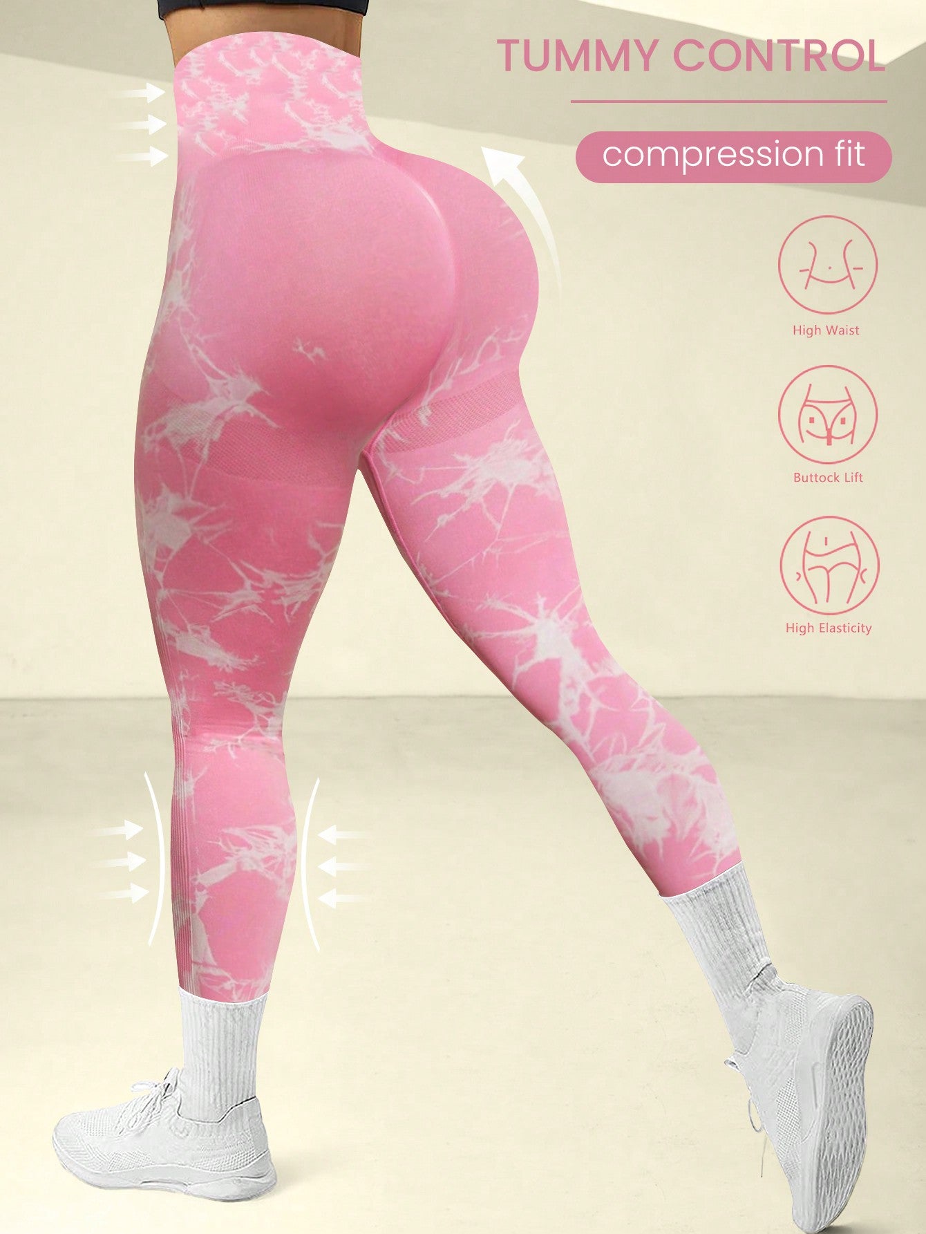 Vibrant Tie-Dye Seamless Sports Leggings for Women - Perfect for Active Lifestyle