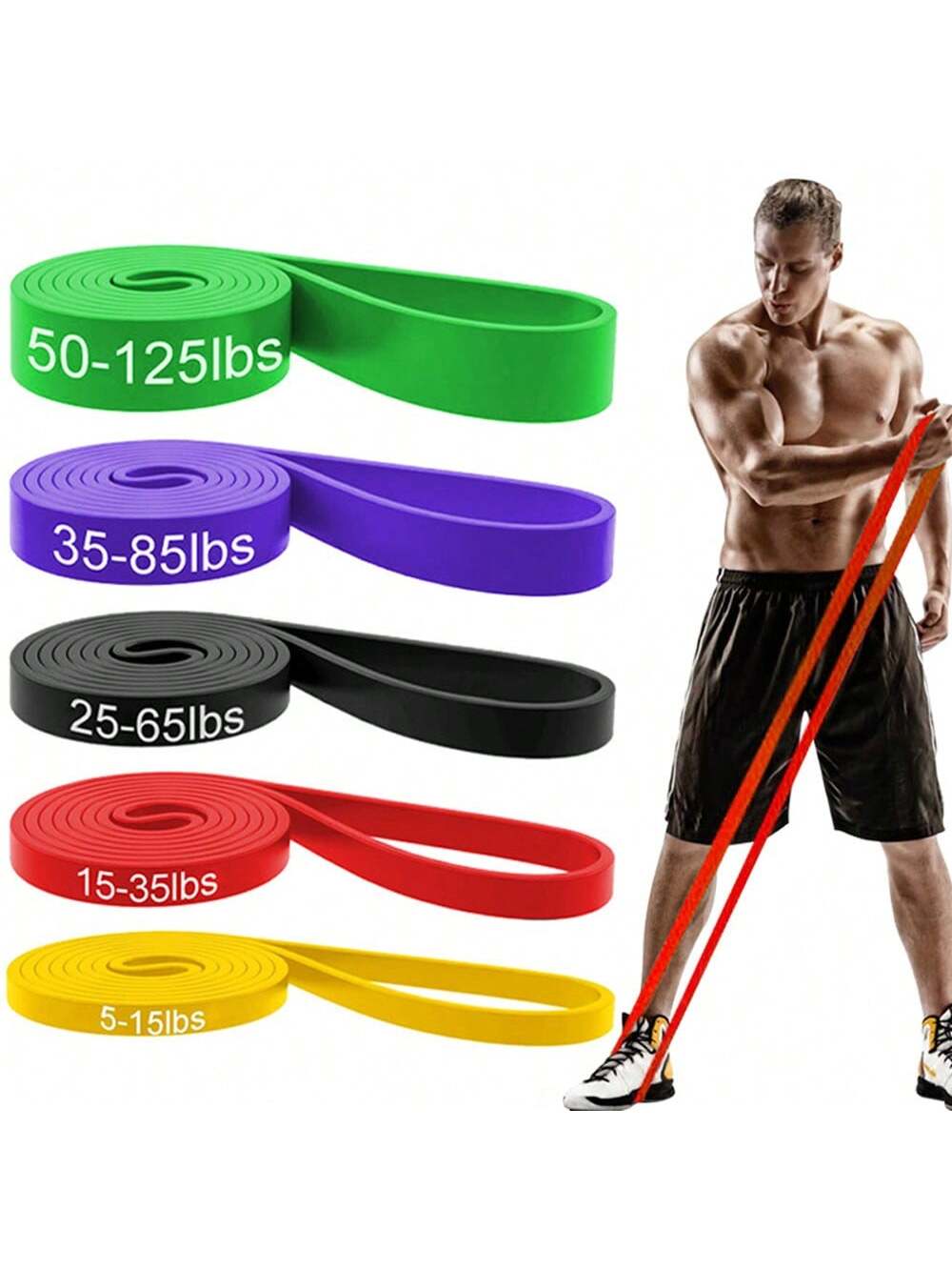 1pc Resistance Band, Pull Up Assist Band - Fitness Band, Yoga Pull-Up Band For Chest Muscle Pull-Up Exercise Band, Long Resistance Band Set For Men And Women Exercise, Fitness, Training, Physical Therapy