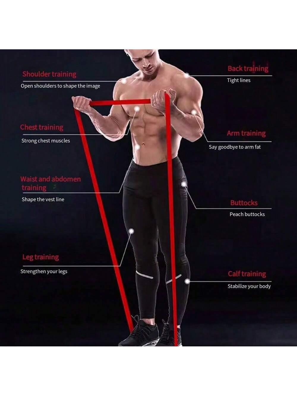 1pc Resistance Band, Pull Up Assist Band - Fitness Band, Yoga Pull-Up Band For Chest Muscle Pull-Up Exercise Band, Long Resistance Band Set For Men And Women Exercise, Fitness, Training, Physical Therapy