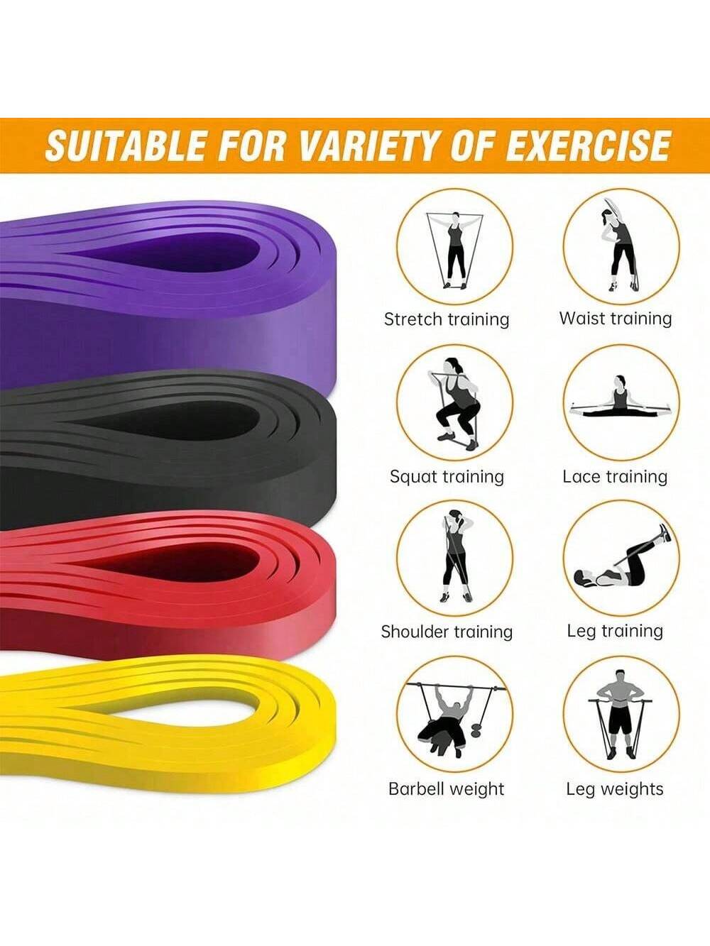 1pc Resistance Band, Pull Up Assist Band - Fitness Band, Yoga Pull-Up Band For Chest Muscle Pull-Up Exercise Band, Long Resistance Band Set For Men And Women Exercise, Fitness, Training, Physical Therapy