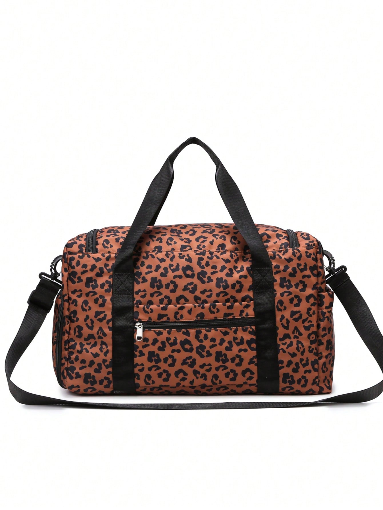 Chic Leopard Print Multi-Purpose Handbag with Separate Shoe Compartment - Ideal for Travel, Gym, and Everyday Use!