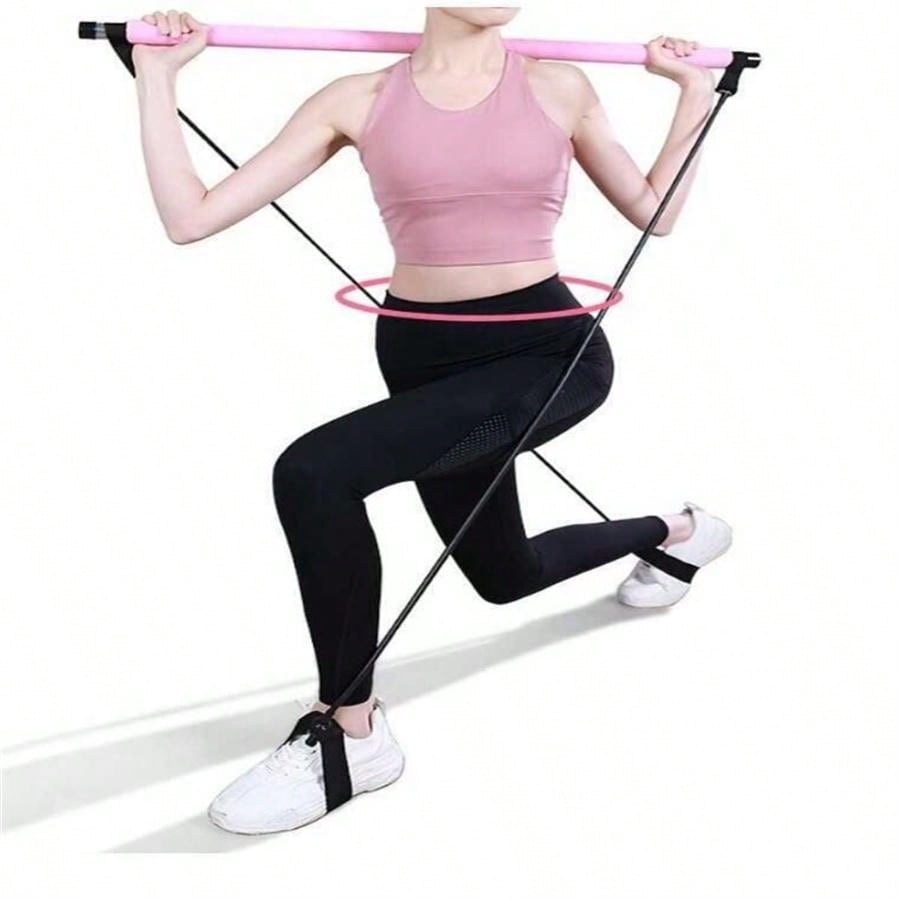 Versatile Portable Pilates Bar with Resistance Bands - Essential Fitness Equipment for Women