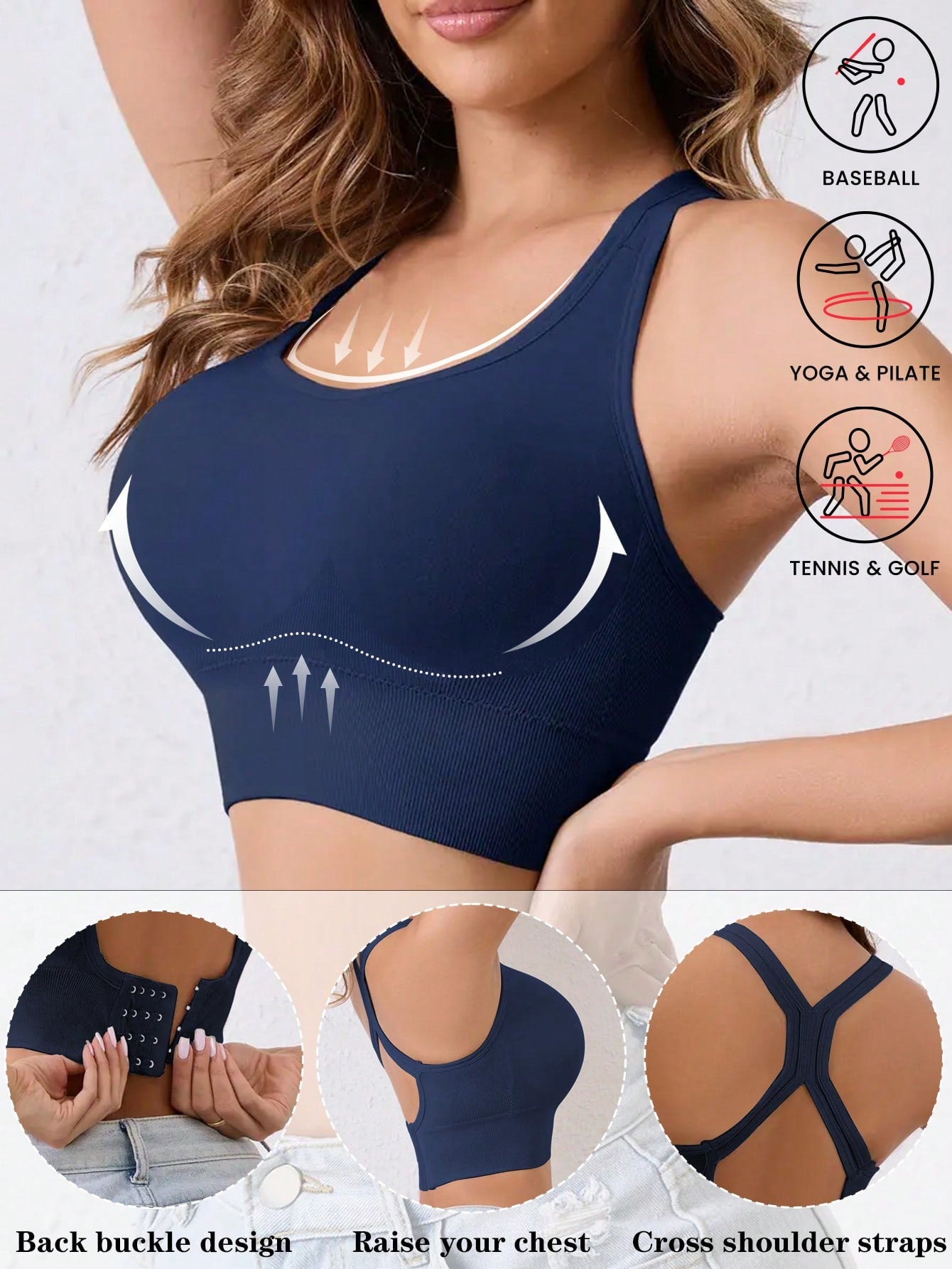 Seamless Comfort: Wireless Yoga Sports Bra with Cross Design for Ultimate Support