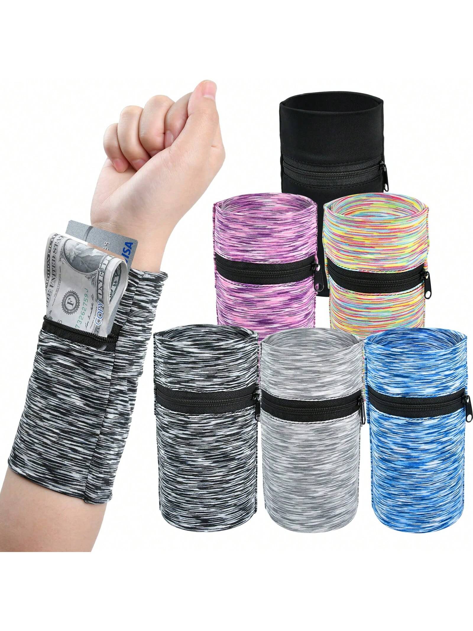 Versatile 6-Piece Wrist Wallet Set - High Elasticity Pouches for Travel, Running, and Outdoor Activities