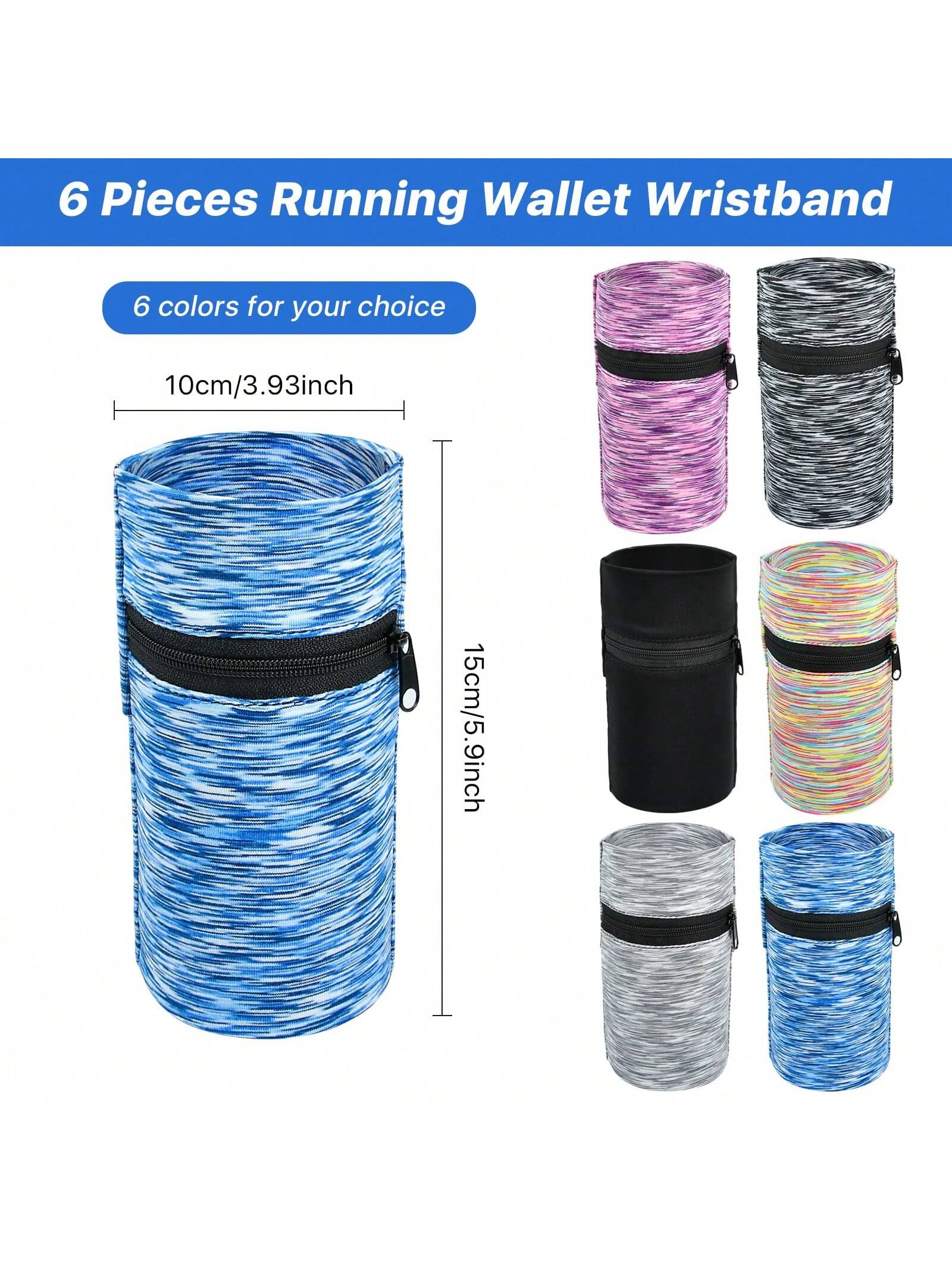 Versatile 6-Piece Wrist Wallet Set - High Elasticity Pouches for Travel, Running, and Outdoor Activities