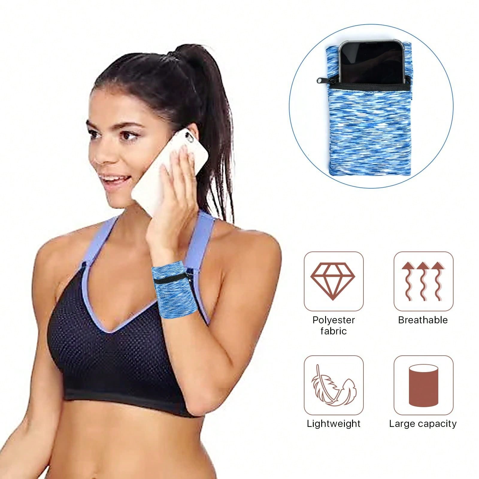 Versatile 6-Piece Wrist Wallet Set - High Elasticity Pouches for Travel, Running, and Outdoor Activities