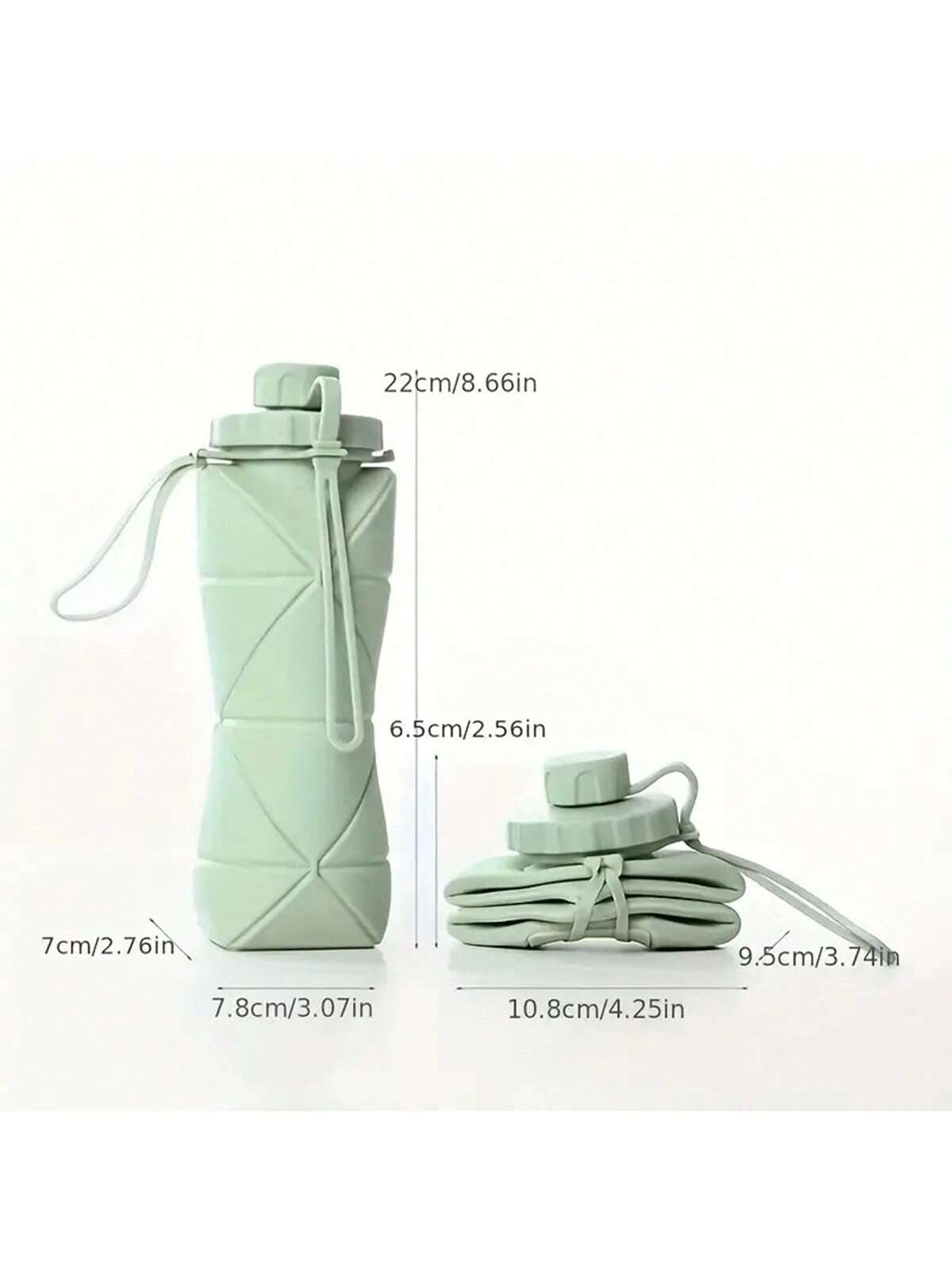 Foldable Silicone Travel Water Bottle - 600ml Leak-Proof & Portable for Outdoor Adventures