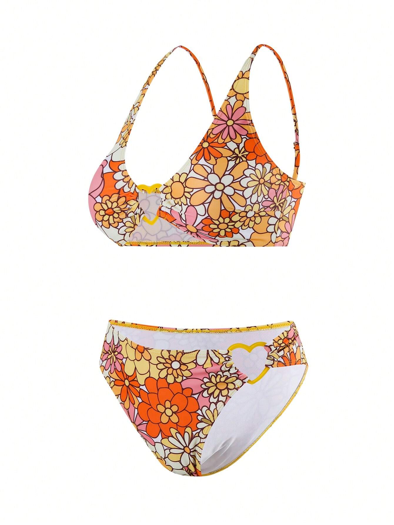 2024 New Floral Print Bikini Swimsuit Set, Sexy Trendy Separate Style Swimwear For Women